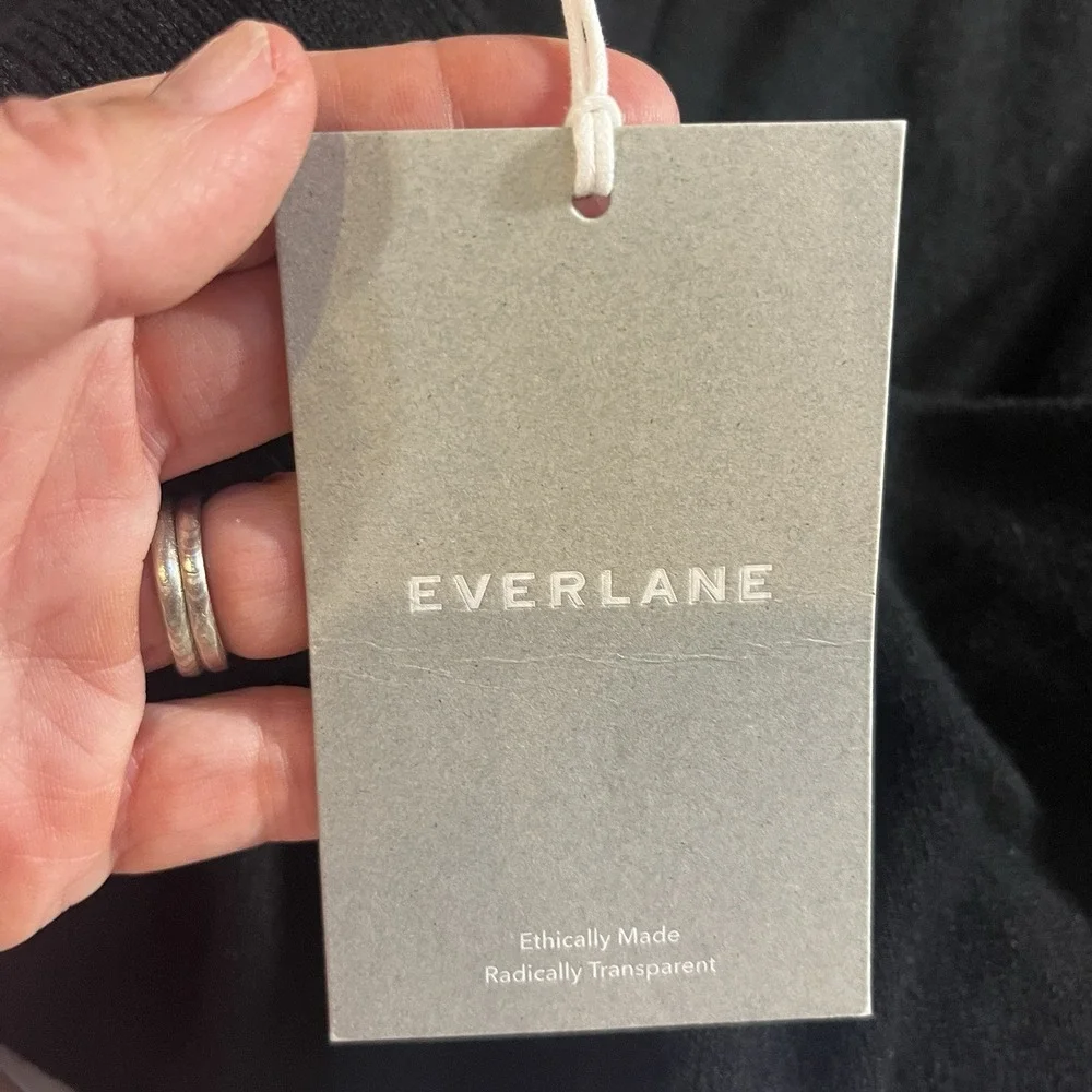 EVERLANE Cashmere Turtleneck Sweater Dress Black Small New W/Tag Retail $165 - Picture 4 of 10